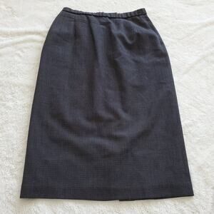 VTG Pendleton Black Wool‎ Straight Midi Skirt 10 Classic Work Academia Capsule